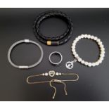 SELECTION OF FASHION JEWELLERY comprising a Michael Kors gold tone slider bracelet; a Links of