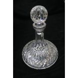 A WATERFORD CUT GLASS SHIP'S DECANTER with stopper