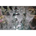 SIX WATERFORD CUT GLASS SHERRY GLASSES