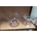 SIX WATERFORD CUT GLASS DESSERT GLASSES each of circular tapering form raised on circular foot