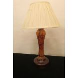 A GALLE STYLE ETCHED GLASS TABLE LAMP,