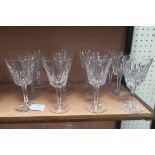 A SET OF TWELVE WATERFORD CUT GLASS STEM GLASSES