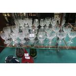 A COLLECTION OF DRINKING GLASSES to include brandy goblets wine glasses etc etc (16)