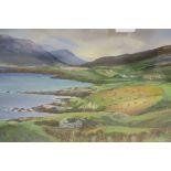 STELLA MAHON TULLYCROSS Leenane Connemara Oil on canvas Signed lower right 36cm x 73cm