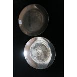 PADRAIG PEARSE AND EAMON de VALERA IRISH SILVER COMMEMORATIVE PLATES LIMITED EDITON 18oz TROY