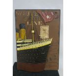A METAL AND POLYCHROME WALL PANEL inscribed White Star Line Titanic
