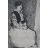 STELLA F SOLOMONS SEATED WOMAN A Black and White Lithograph Limited Edition 49/50 Signed in the