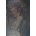 AFTER SIR JOSHUA REYNOLDS 19TH CENTURY PORTRAIT MRS ROBINSON 34cm x 26cm together with A 19TH