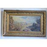 ENGLISH SCHOOL 19TH CENTURY MOUNTAIN RIVERSCAPE Oil on canvas A pair 18cm x 40cm