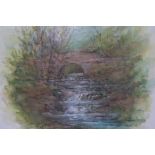 EDWARD TOMKUS RIVERSCAPE A watercolour 20cm x 24cm