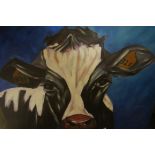 STUDY OF A COW With ear tags 321 Silk screen 100cm (h) x 100cm (w)