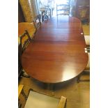 A REGENCY DESIGN MAHOGANY D-END DINING TABLE,