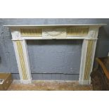 A FINE GEORGIAN DESIGN WHITE AND SIENNA MARBLE CHIMNEY PIECE the rectangular shelf above frieze