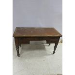 A 19TH CENTURY MAHOGANY DESK the rectangular top above two long and two short drawers 73cm (h) x