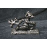 PATRICK O'REILLY A BRONZE GROUP modelled as a bear shown walking holding a baby bear 12.