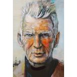 TOM BYRNE PORTRAIT SAMUEL BECKET Oil on canvas Signed lower left 50cm x 40cm