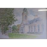 KIERAN DOYLE O'BRIEN Architectural Study Watercolour Signed lower right 54cm (h) x 70cm (w)