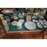 A COLLECTION OF CHINA to include Oriental teapot charger vases and Amari bowl etc etc