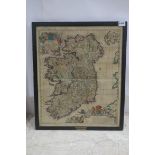 NICOLAS VISSCHER LATE 17TH CENTURY/EARLY 18TH CENTURY a handcoloured Map Hibernia Rignum Map of