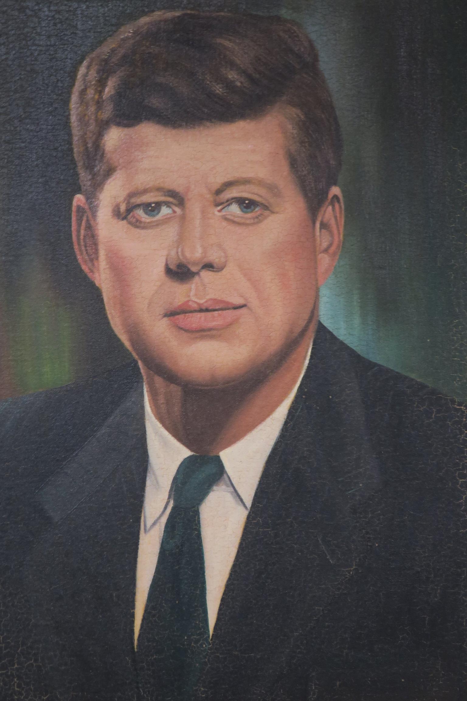 J BARLING PORTRAIT OF JOHN F KENNEDY Oil on canvas Signed lower right 59cm x 48cm