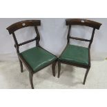 A GOOD PAIR OF RECENCY MAHOGANY SIDE CHAIRS each with a curved top rail and roped splat with