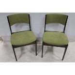 A SET OF SIX ROSEWOOD SORMANI DINING CHAIRS by Giuseppe Gibelli model Beatrice with green