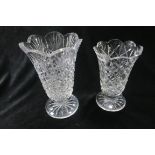 TWO WATERFORD CUT GLASS VASES