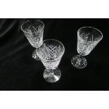 SIX WATERFORD CUT GLASS WINE GLASSES