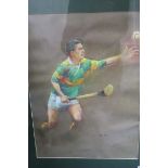VITTORIO CIREFICE STUDY OF A KERRY HURLER Pastel Signed lower right Date 06 46cm x 34cm