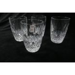FOUR WATERFORD CUT GLASS TUMBLERS