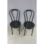 A SET OF SIX EBONISED BENTWOOD CHAIRS of typical form