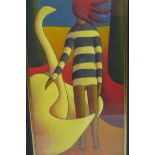 ALAN KENNY THE ISLAND Oil on board Singed lower right 61cm x 25cm