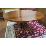 A GOOD WILLIAM IV MAHOGANY POD TABLE the circular moulded top above a baluster column on quadruped