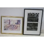 TWO FRAMED PRINTS together with a lithograph (3)