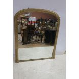 A 19TH CENTURY GILTWOOD AND GESSO OVER MANTLE MIRROR