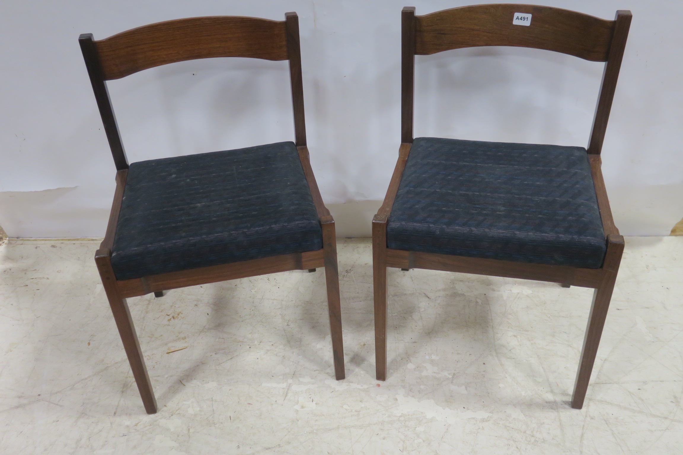 A SET OF SIX CIRCA 1960s DINING CHAIRS by Gianfranco Frattini for Cassina each with a curved top