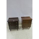 A PAIR OF GEORGIAN DESIGN MAHOGANY CHESTS each of rectangular form the shaped top with three frieze