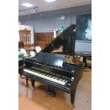 A FRANZ WIRTH EBONISED CASE BABY GRAND PIANO Serial number 11163 raised on square tapering legs