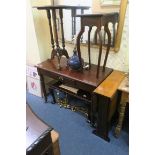 A MISCELLANEOUS COLLECTION to include a 19th Century side table with frieze drawer together with a