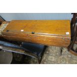 A VINTAGE PITCH PINE SCHOOL DESK of typical form