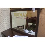 A 19TH CENTURY FRAMED PUB MIRROR inscribed Truemans London and Burton Established 1666 62cm (h) x