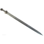 19th century Caucasian kindjal-style long sword with mail-piercing point,