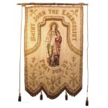 A 19th century processional banner venerating St John The Evangelist.