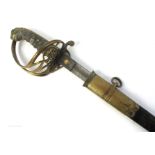Victorian 1845-pattern infantry officer's sword, the slightly curved,