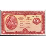 Banknotes, Central Bank of Ireland, 'Lady Lavery', Twenty Pounds, 6-1-75, 48X078782,