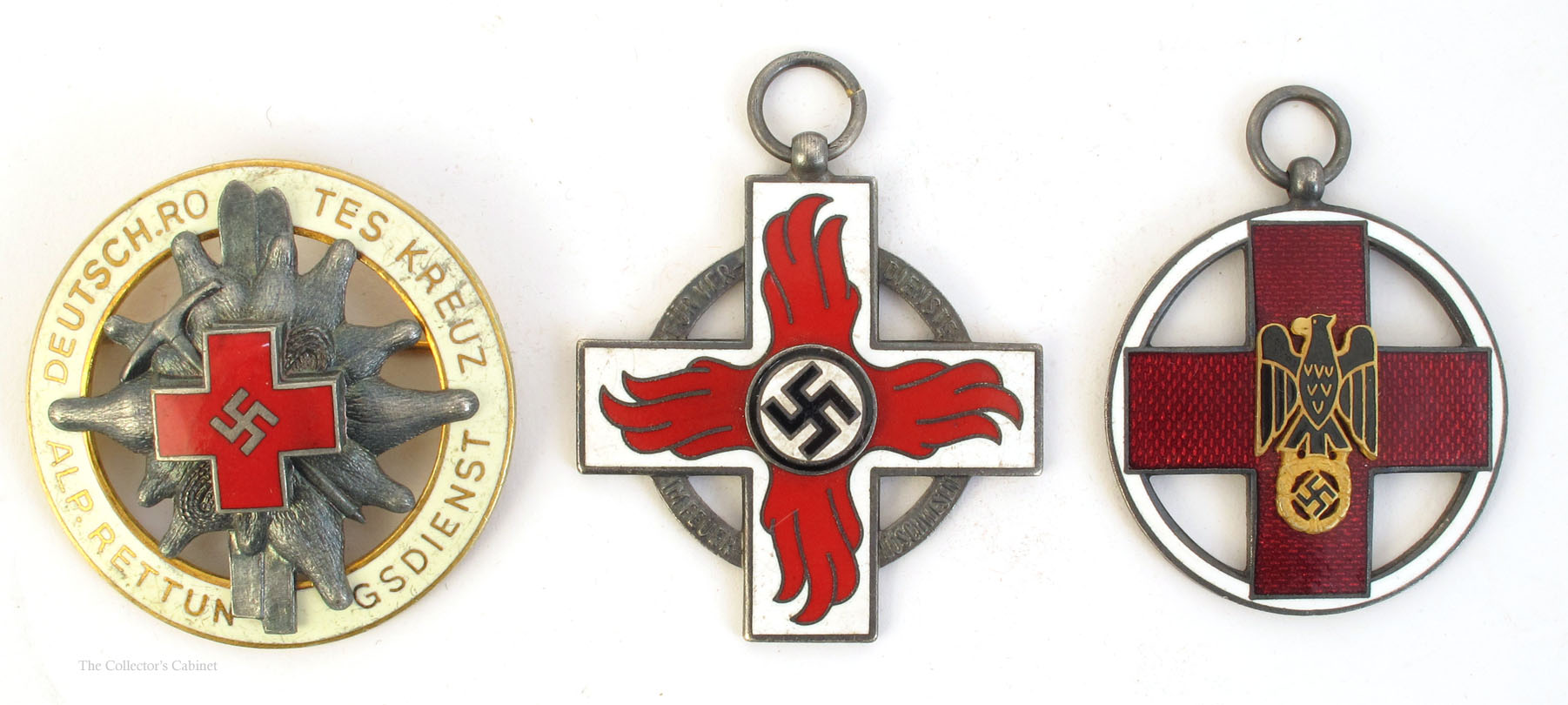 1939-45 German, a Ski Red Cross badge, a Red Cross badge and a Fire Brigade award.