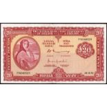 Banknotes, Central Bank of Ireland, 'Lady Lavery', two Twenty Pounds, 24-3-76,