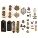 Irish Militaria. A collection of badges and insignia of Irish regiments in the British Army.