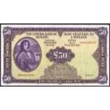 Banknotes, Central Bank of Ireland, 'Lady Lavery', Fifty Pounds, 4-4-77, 08A025576,