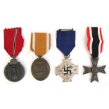1939-1945 Germany, four medals, Winter War (Eastern Front) Medal, West Wael Medal,